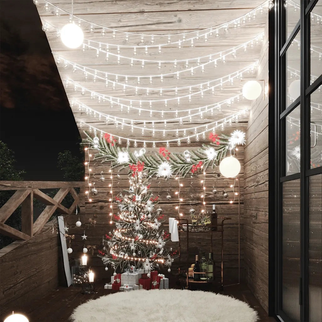 Filo di Luci Sferiche 40 m 400 LED Bianco Freddo 8 Funzioni 328815