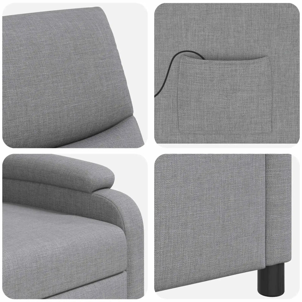 Poltrona Massaggiante Grigio Chiaro Tessuto 42035009