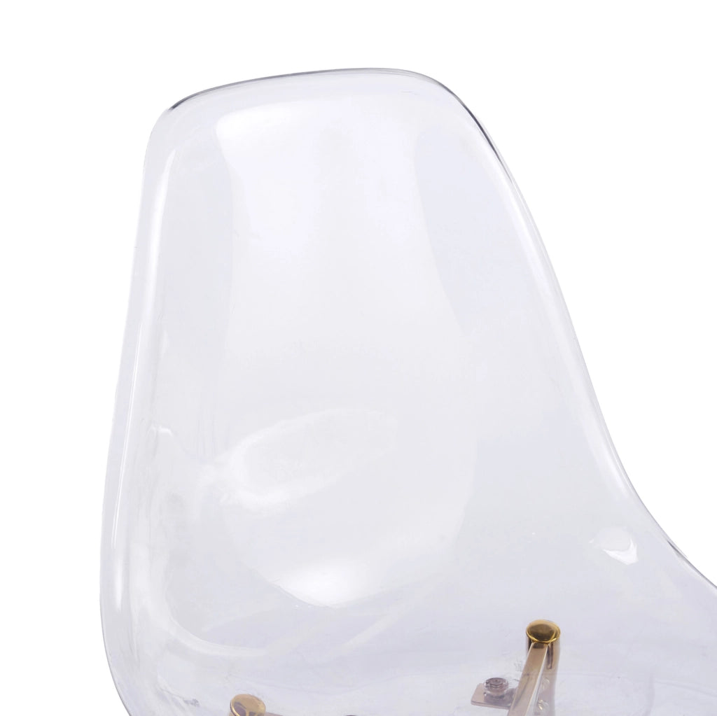 Sedia trasparente in ABS con gambe in metallo dorate HOMVRA