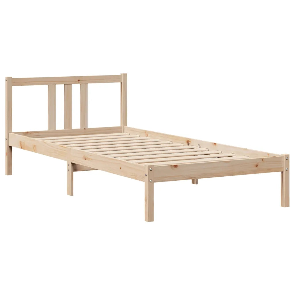 Giroletto con Testiera 75x190 cm in Legno Massello di Pino 3305953