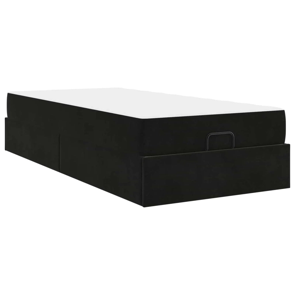 Struttura letto con materasso con materasso 2 pcs Nero Velluto