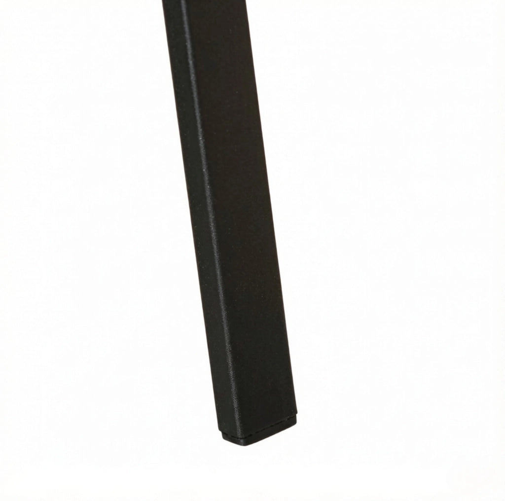 Appendiabiti moderno da terra in metallo e MDF nero con 9 ganci e ripiano, 45x45x180 cm