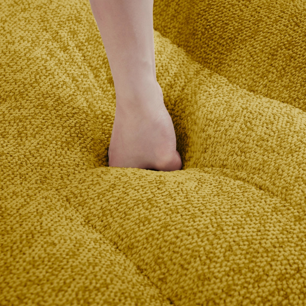Divano modulare senza struttura con pouf giallo