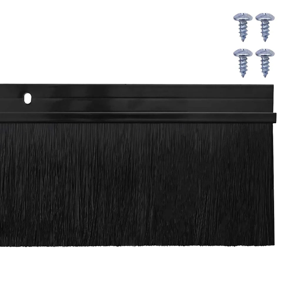 Spazzole per porte a vite 2 pz Nero 100 cm Lega di alluminio CFW2611502