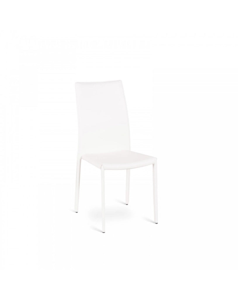 4x Sedia in similcuoio e metallo bianco Kitty STS