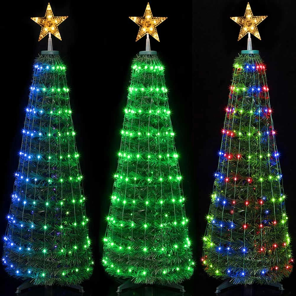 Albero di Natale 60x180 cm Pieghevole con 272 LEd RGB Smart e Controllo App