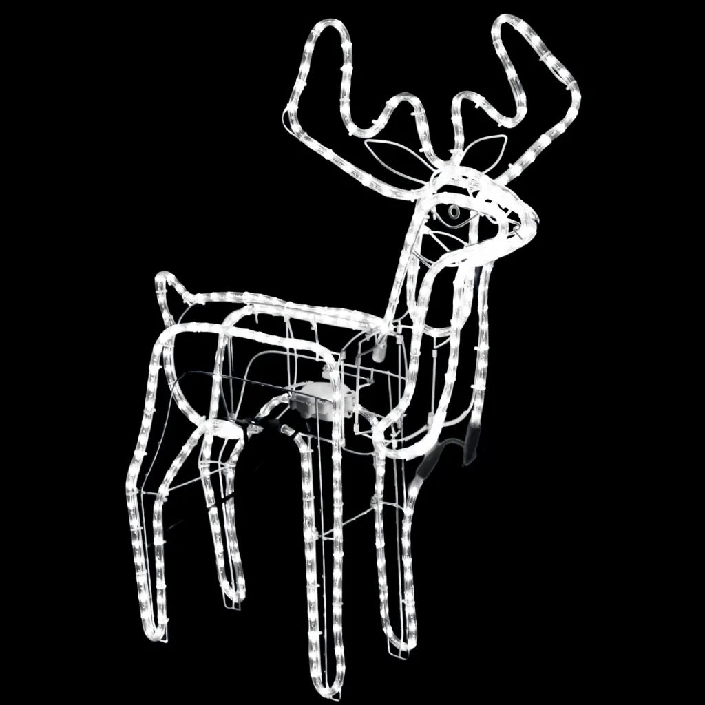 Figure Natale Renne Teste Mobili 2 pz Bianco Freddo 76x42x87 cm 3154321