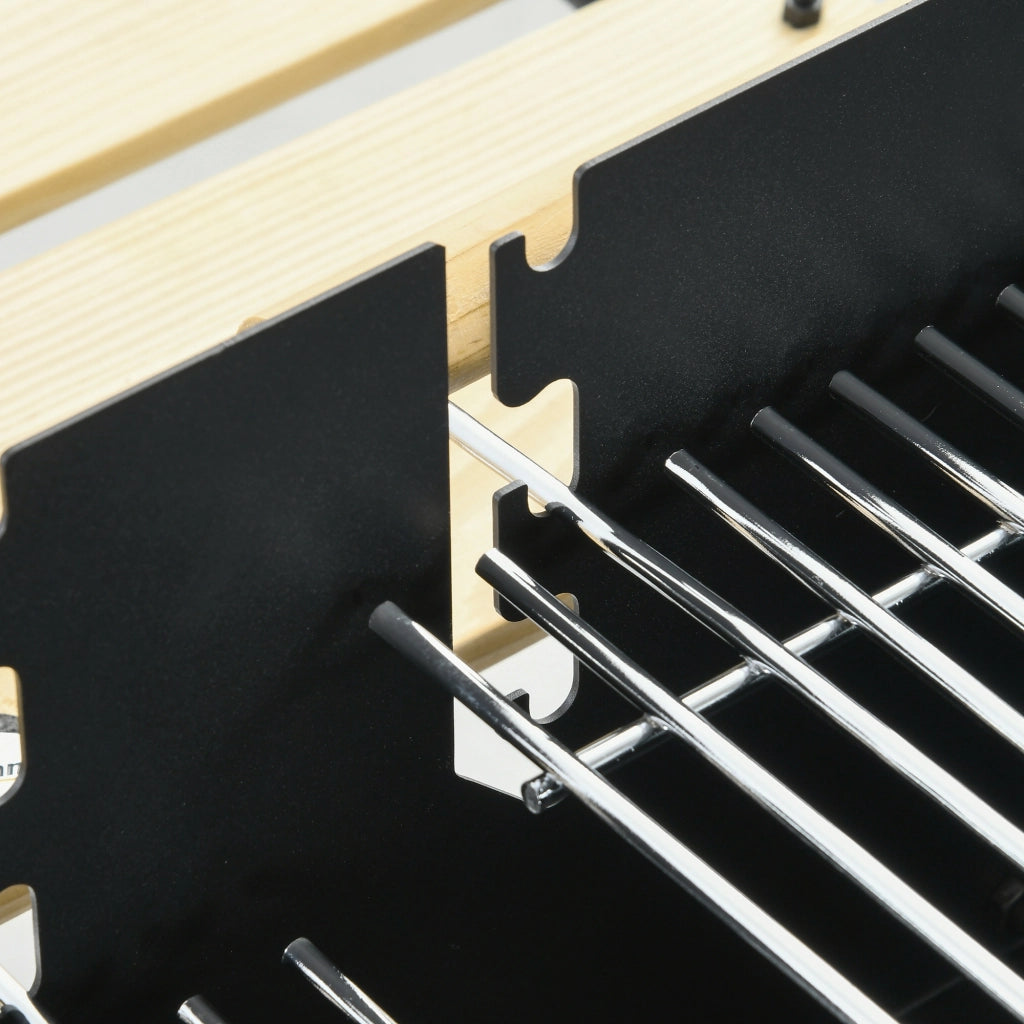 Barbecue a Carbonella Regolabile ¨C Xylo ¨C Metallo e Legno Nero 113x53.5x82.5cm con 2 Griglie