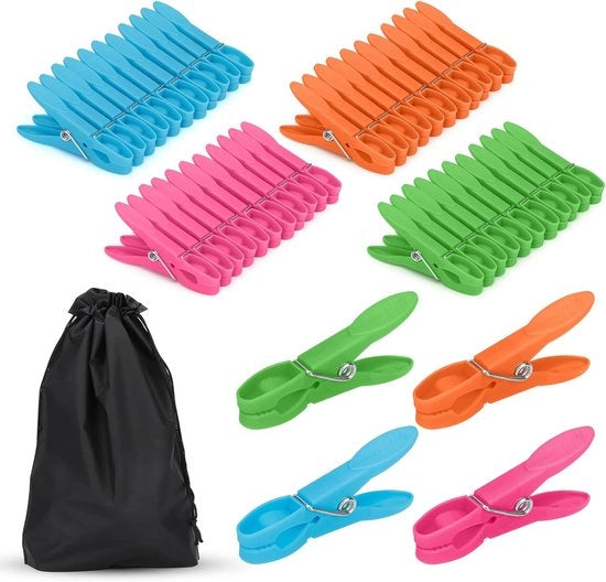 Wasknijpers Colorati - Manubri Robusti - 48 Pezzi - Plastica