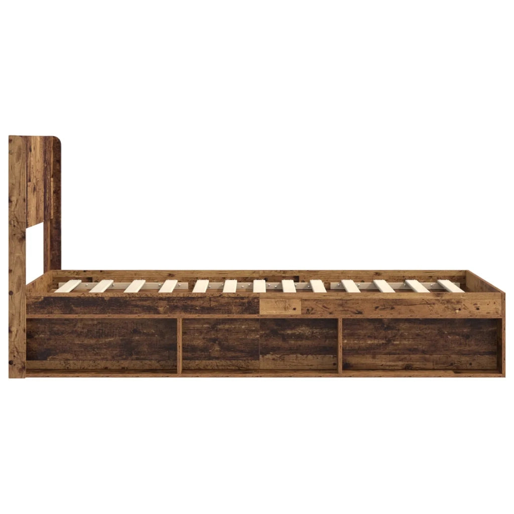 Struttura del letto con stoccaggio e testata Legno antico 3414273