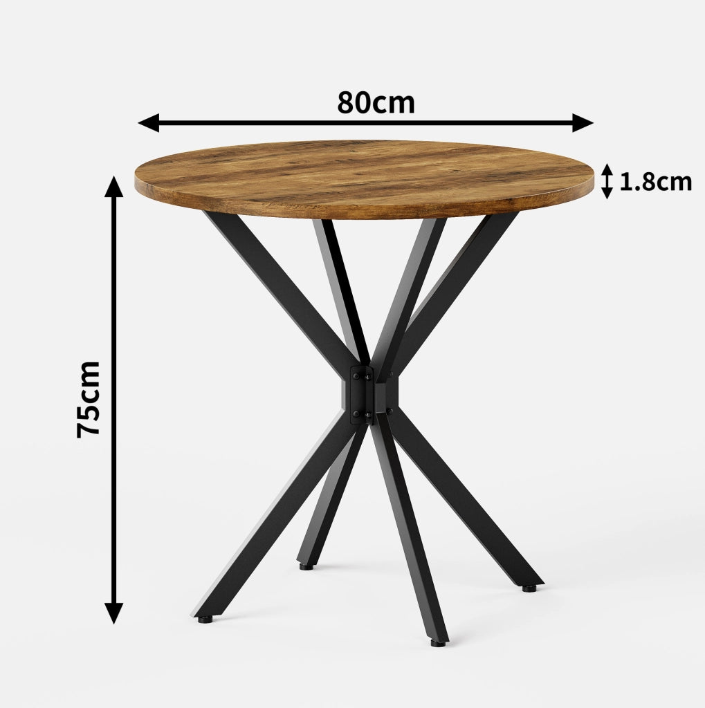 Tavolo rotondo da cucina in stile rétro, 80 cm