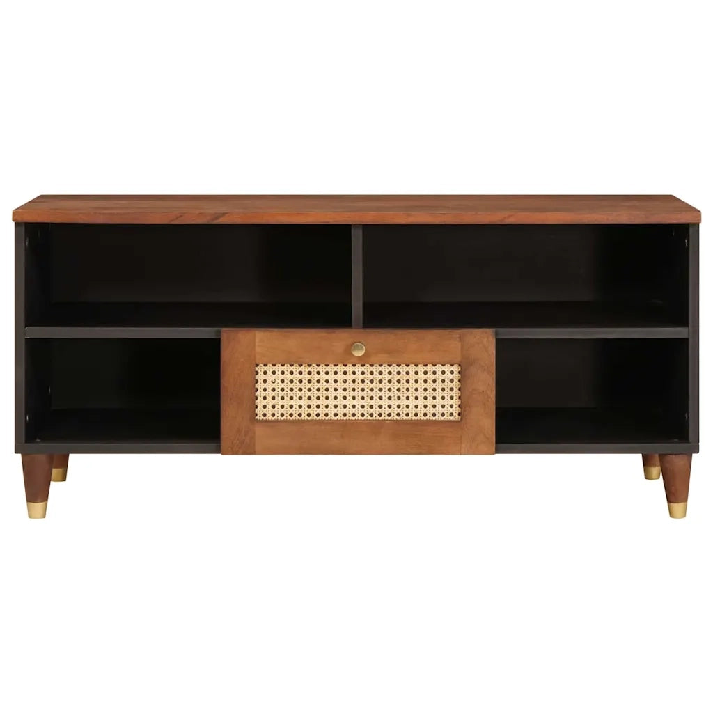Mobile TV Marrone 100 x 33,5 x 46 cm Legno di mango massello 4018896