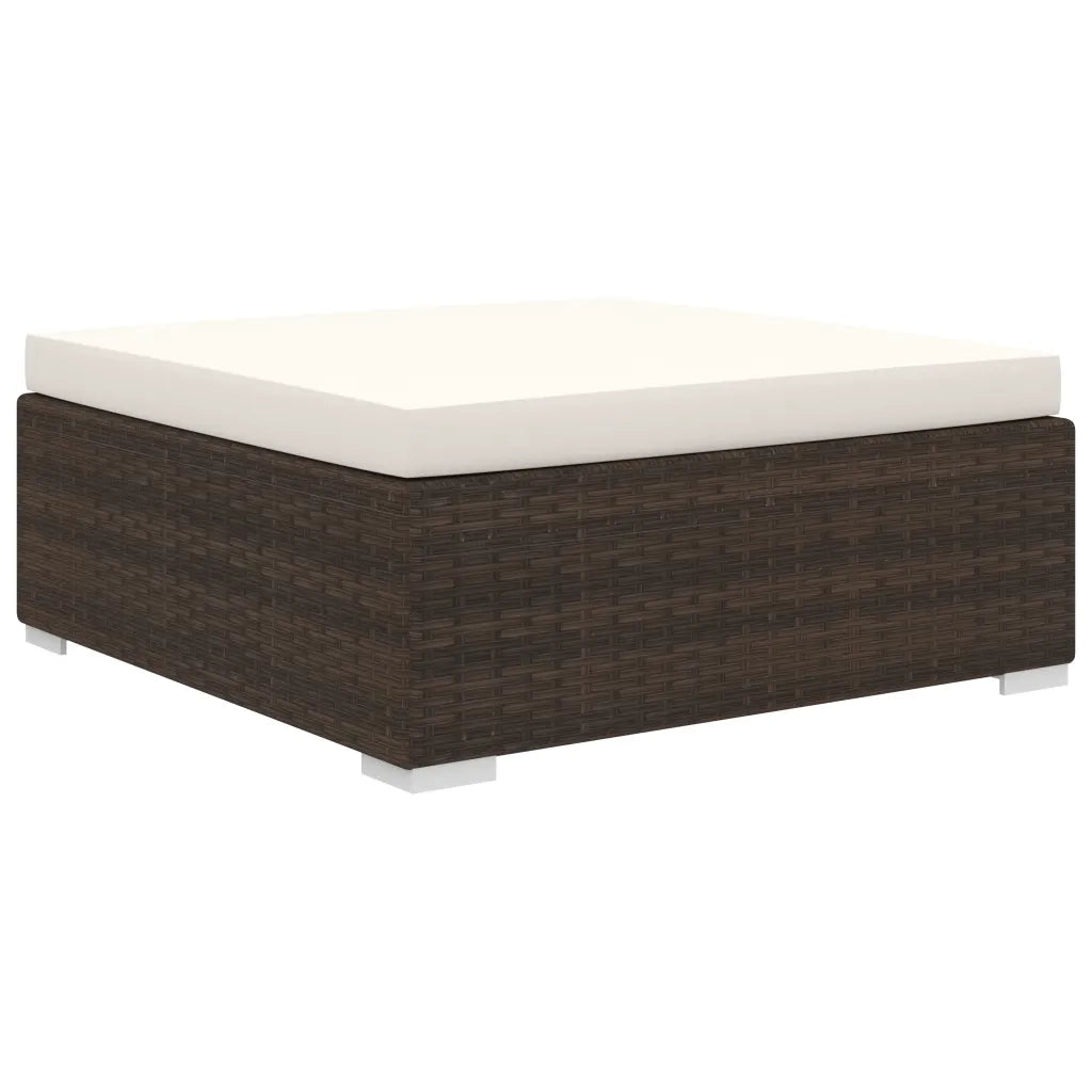 Set Divani da Giardino 8 pz con Cuscini in Polyrattan Marrone 48315