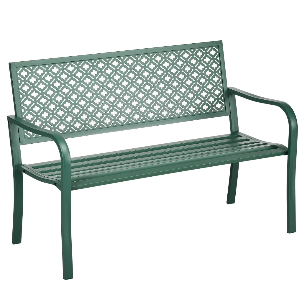 Panca da giardino ¨C Minimal ¨C verde 127x63x83 cm per esterno resistente alle intemperie