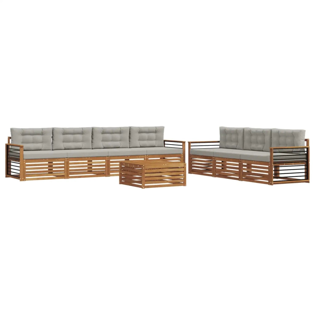 Set di divani da esterno 8 pcs Grigio Naturale e Chiaro 3373151