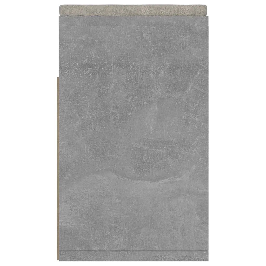 Panca-Sgabello Scarpe con Cuscino Grigio Cemento 104x30x49cm Multistrato