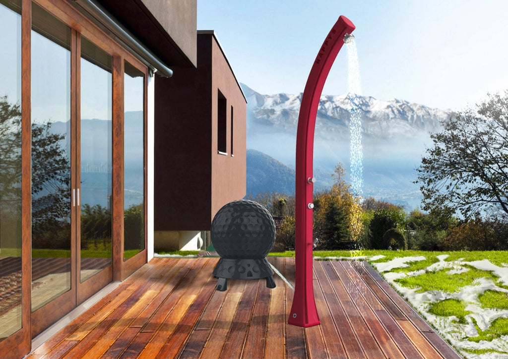 Collettore Solare da Esterno Giardino 40L Elettrico con Regolatore Termostatico per Docce Lavandini Hot Ball Grigio