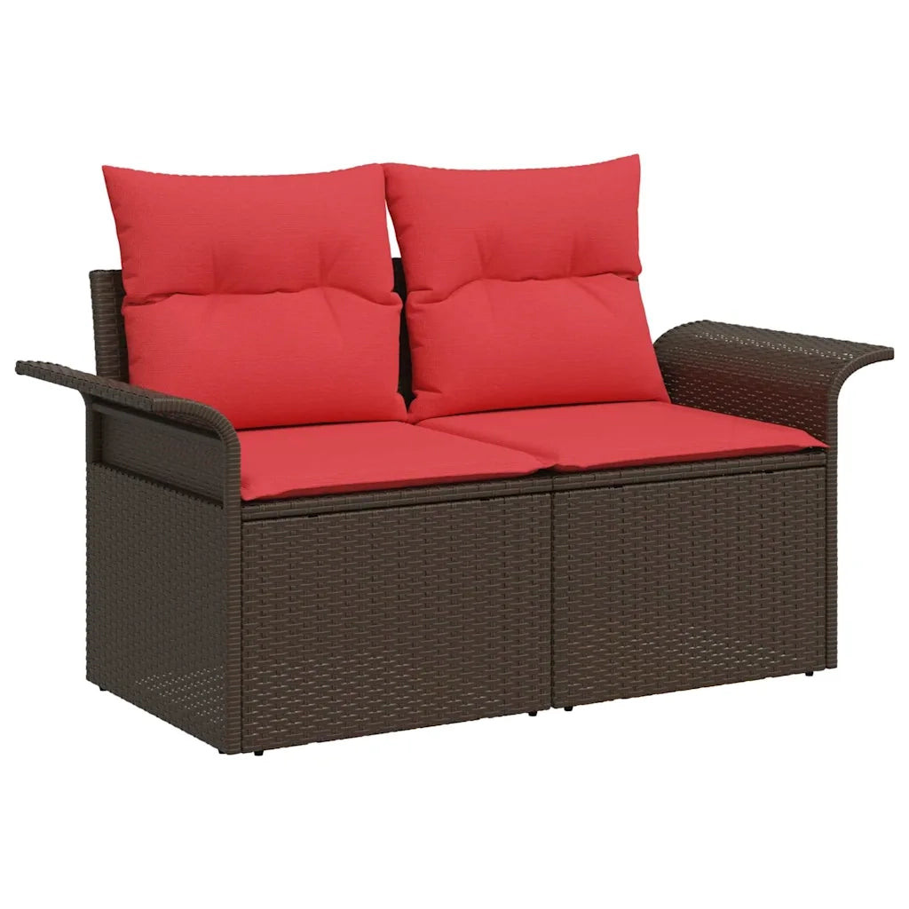 Set Divano da Giardino con cuscino 8 pcs Marrone polyrattan 3345414