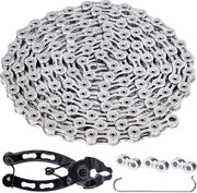 Cingolo per bicicletta 10 velocità, 1/2 x 11/128 pollici, 116 anelli con slottangolo e 3 paia di chiavi per slottangolo.