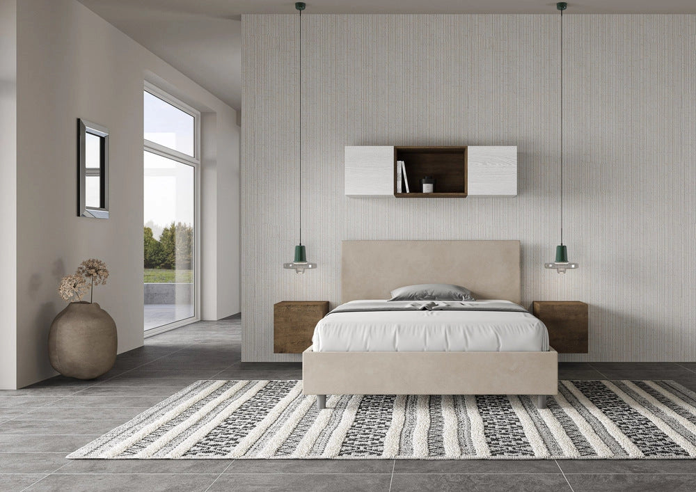 Letto Matrimoniale Extra Large 200x210 cm con Rete Adele Sabbia