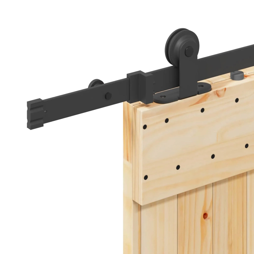 Porta scorrevole NARVIK Naturale e Nero 95 x 210 cm (213,5 cm) 3445273