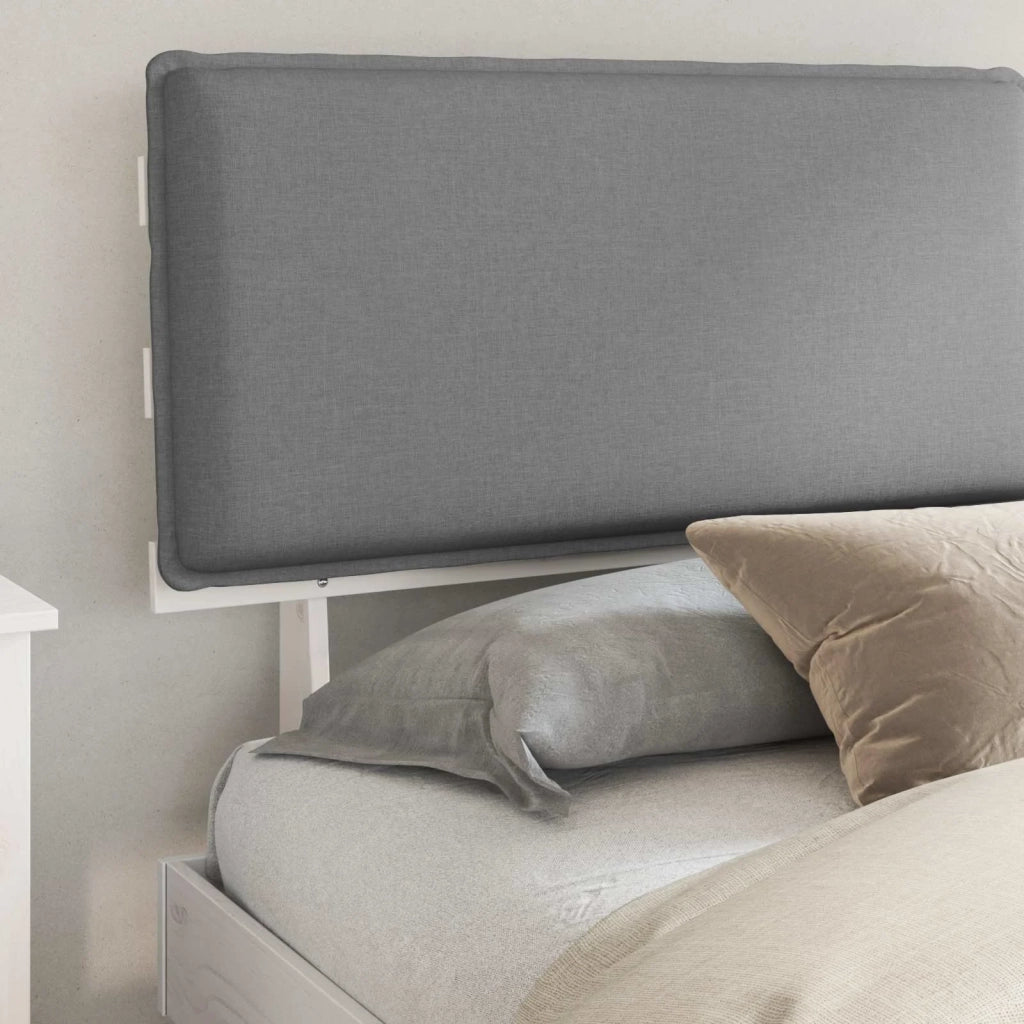Letto con Testiera Rivestita Grigio chiaro 180 x 200 cm