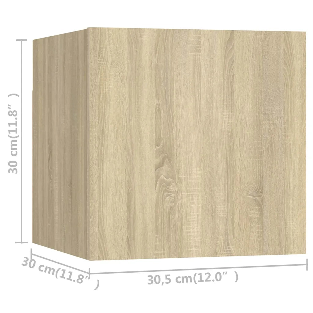 Mobili TV a Parete 8 pz-Set di 8 Credenza per TV sospesa Rovere Sonoma 30,5x30x30 cm
