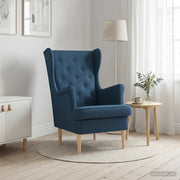 Poltrona-Divano Sedia Blu Tessuto 408452
