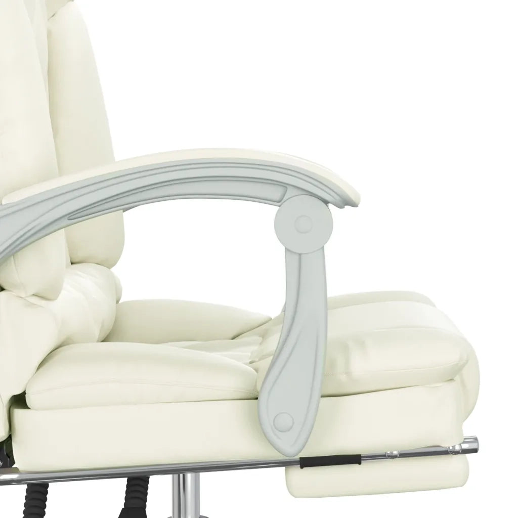 Poltrona da Ufficio Massaggiante Reclinabile Crema Similpelle 349680