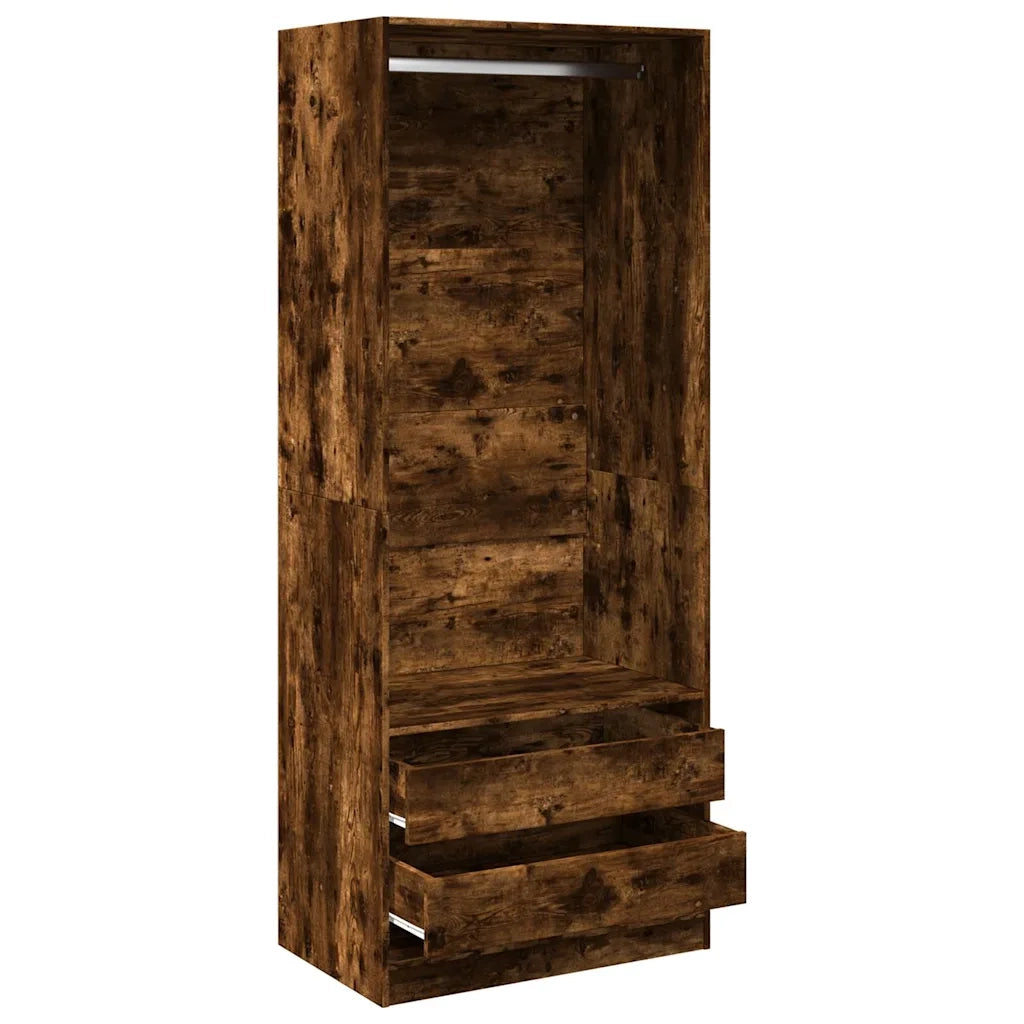 Armadio Rovere Fumo 80x50x200 cm in Legno Multistrato