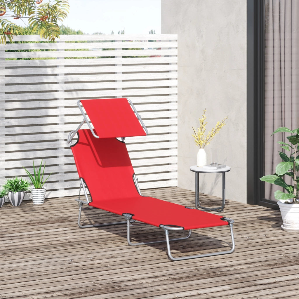 Transat pieghevole ¨C Minimal ¨C rosso 187x58x36 cm