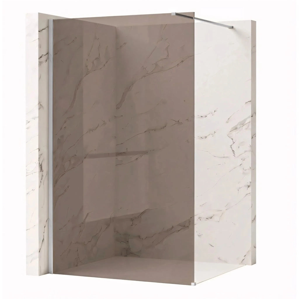 Parete Doccia Rea Flexi Brown / Chrome 100