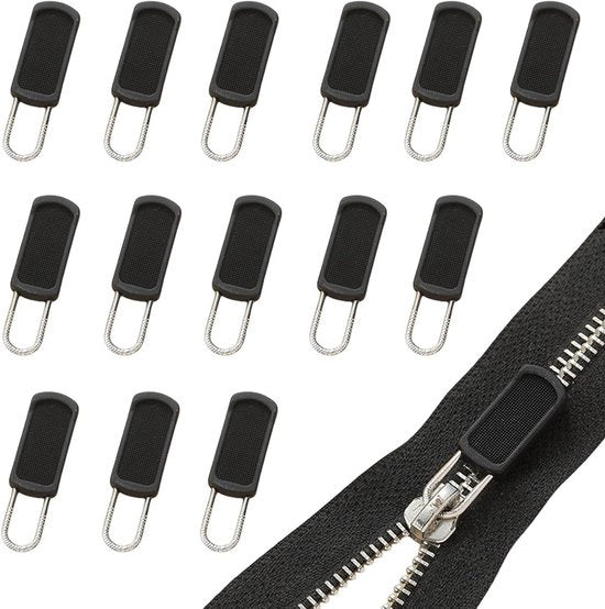 Componenti di sostituzione di chiusura a velcro - 14 pezzi - nero antiscivolo - rimovibile - estensione - accessorio per bagaglio e abbigliamento - manganese