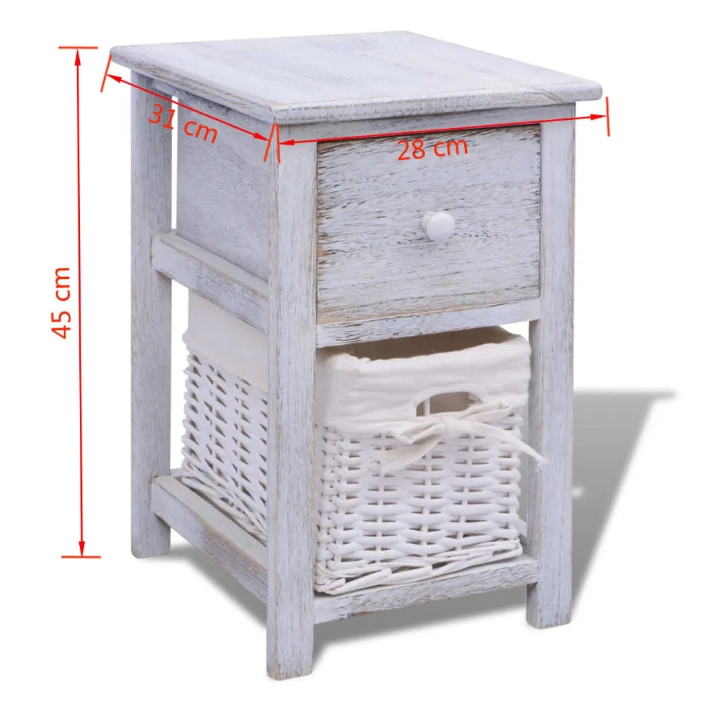 Comodino in Legno Bianco 242866