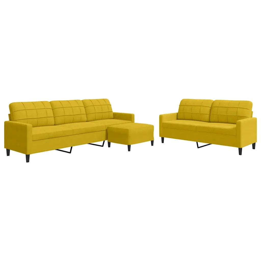 Set di Divani 3 pz con Cuscini giallo in Velluto 3278487