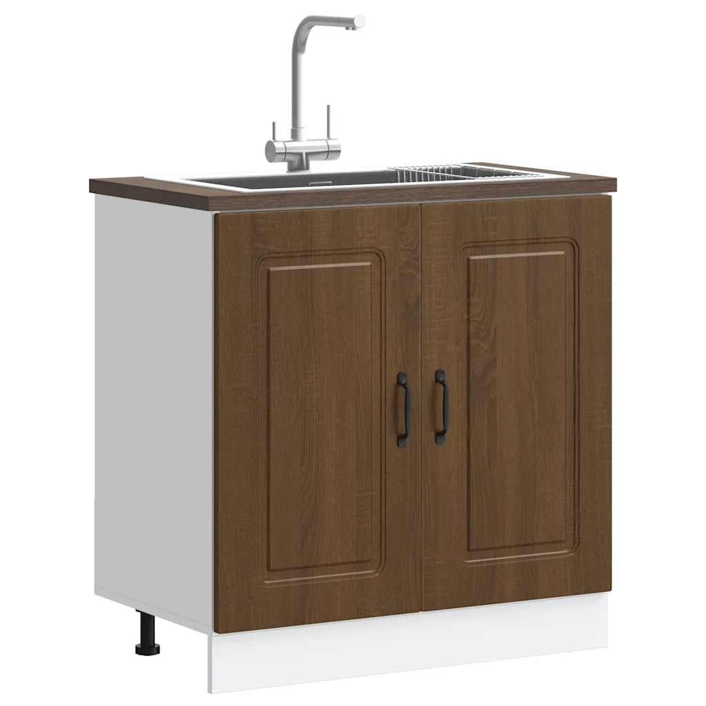 Pensile da cucina | Mobile base lavello Kalmar Rovere Marrone 80x46x81,5 cm