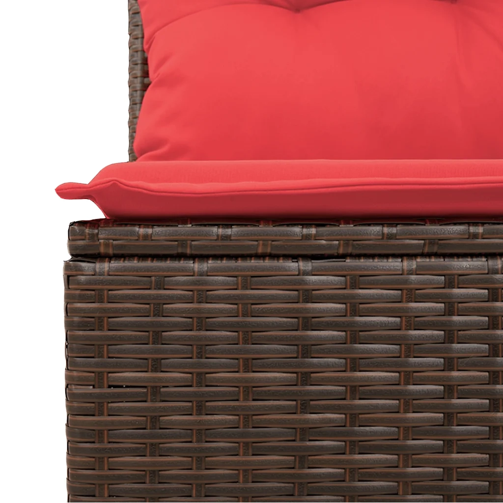 Set Divani da Giardino 8 pz con Cuscini Marrone in Polyrattan 3221713