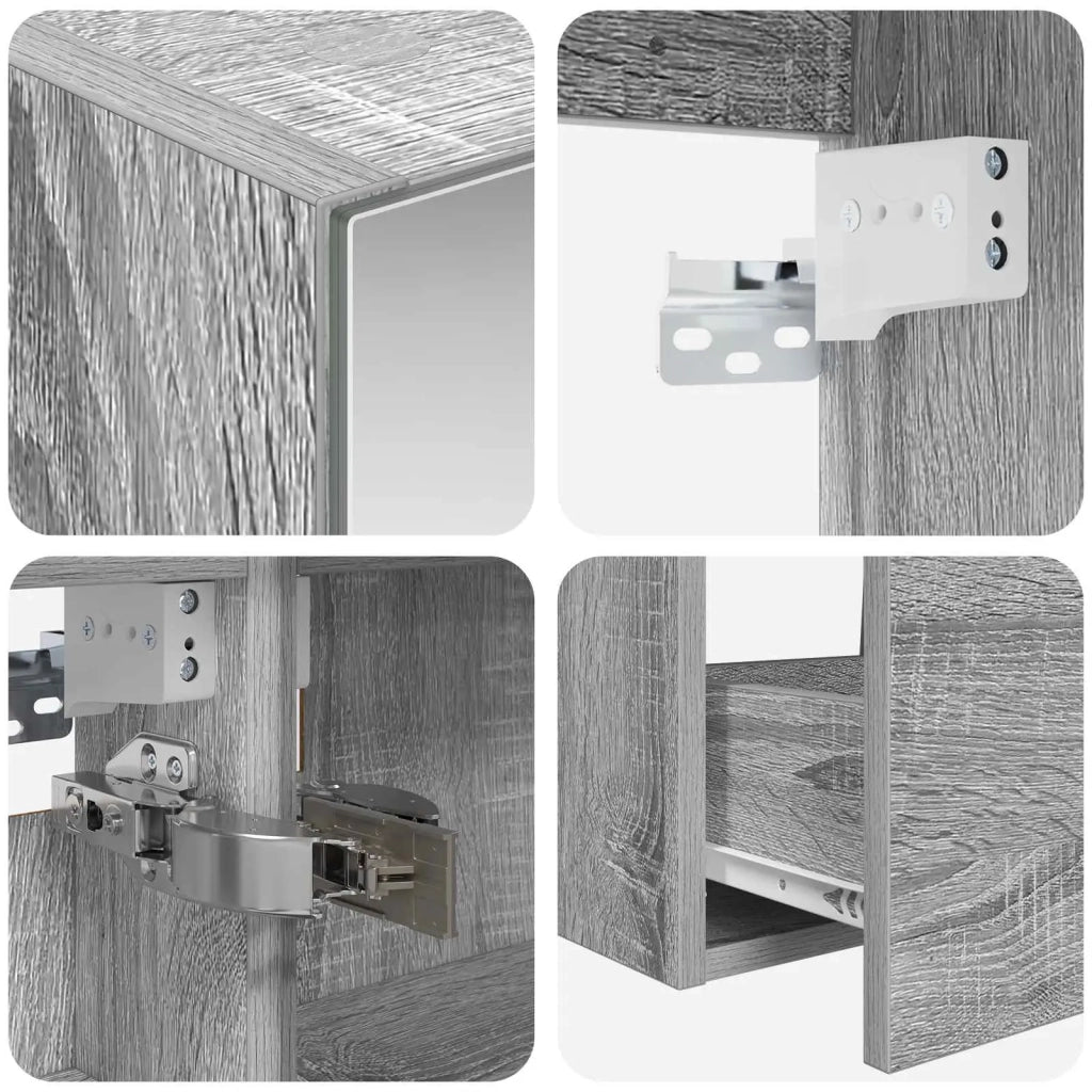 Set di mobili per il bagno 4 pz Sonoma grigio 3407100