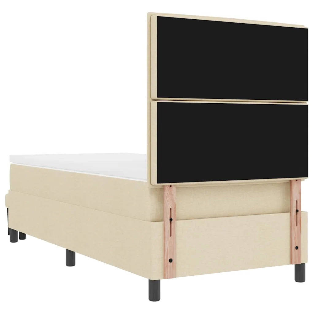 Letto a molle con testiera Crema 90 x 200 cm Tessuto 3343965