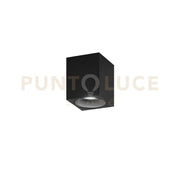 PLAFONIERA TOWN NERA QUADRATA 1 LUCE ATTACCO GU10 8X8X10CM