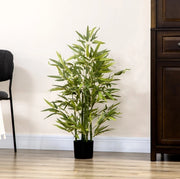 Pianta artificiale di bamb¨´ ULEVR 90 cm con 504 foglie, vaso incluso, verde