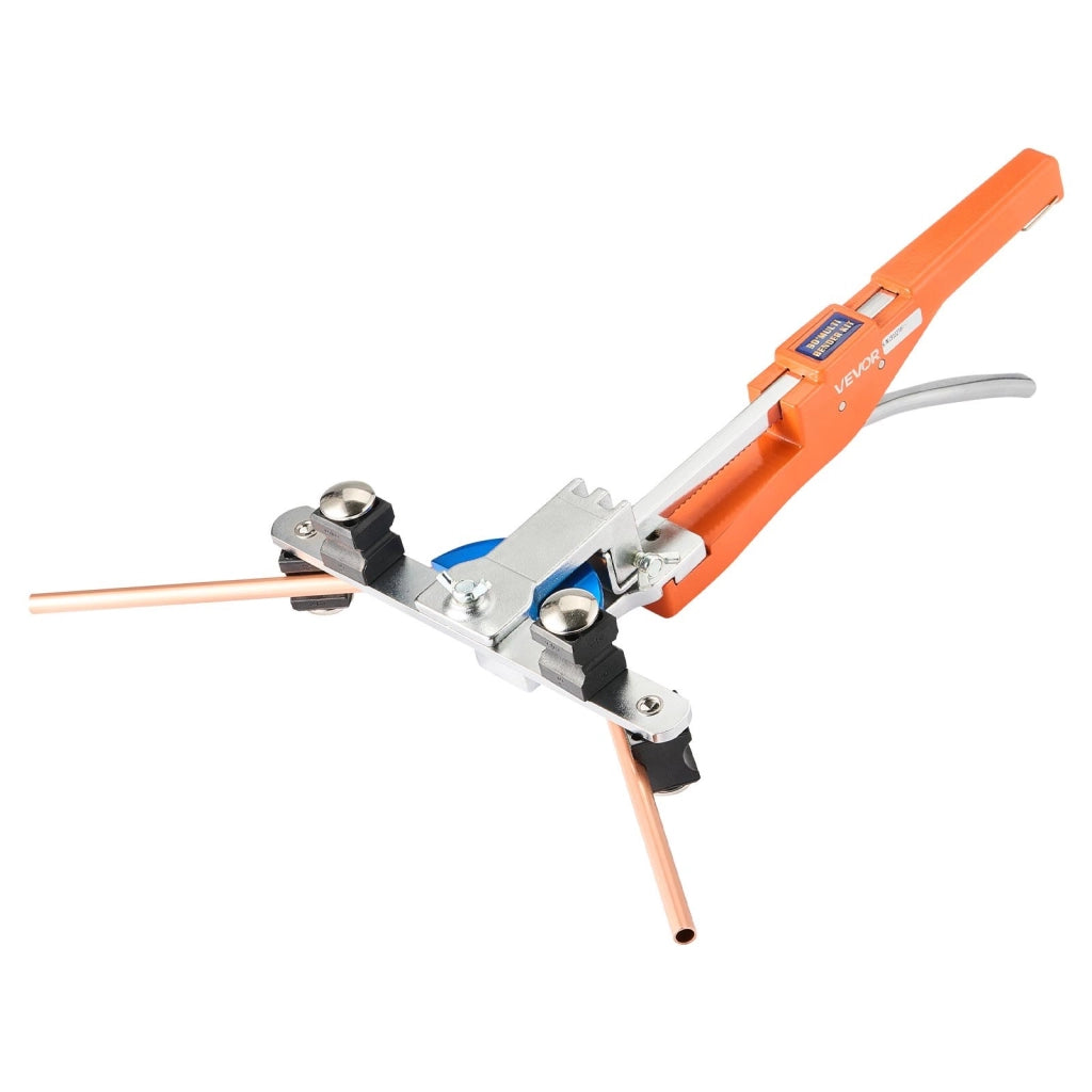 Kit piegatubi manuale a cricchetto con pinza e 7 matrici in lega di alluminio per tubi in rame e alluminio 0-90° avanti/indietro compatto portatile