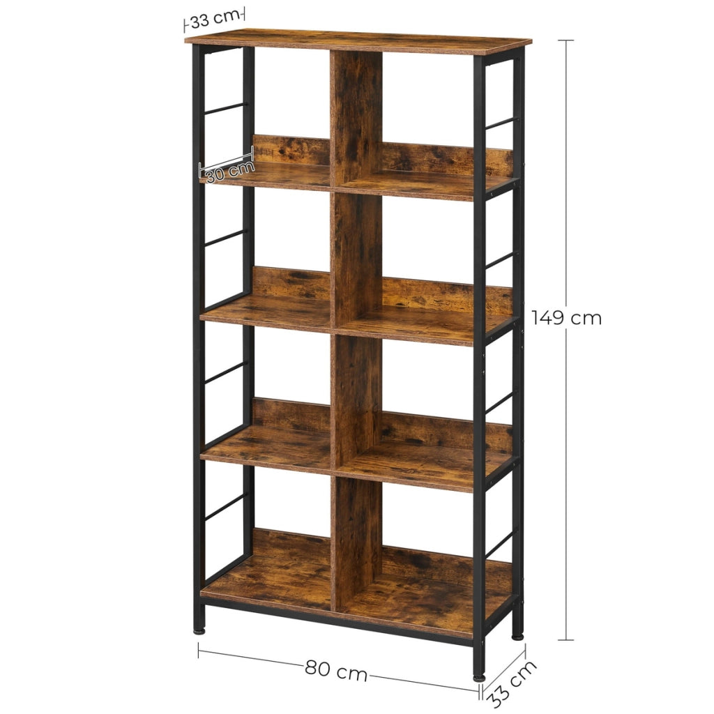 Libreria Industrial Loft in Legno Rovere Rustico e Metallo