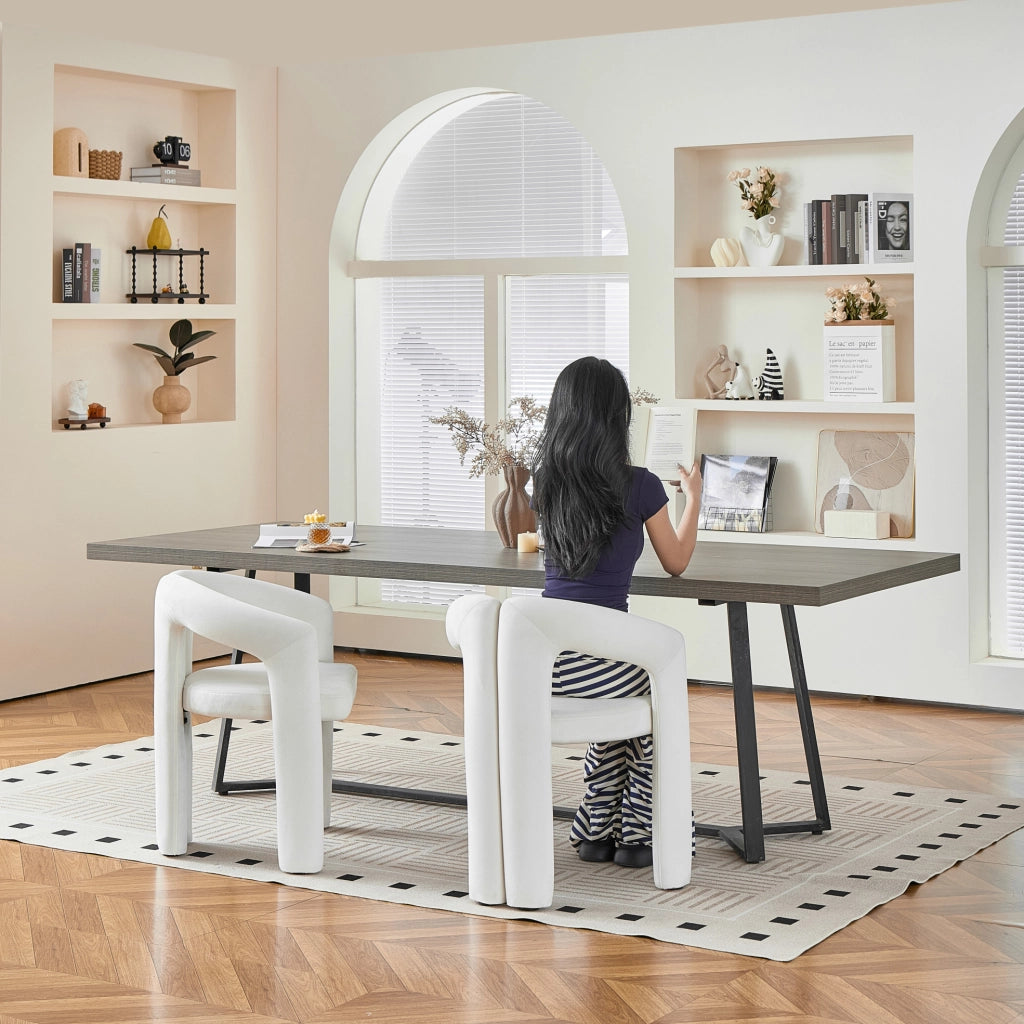 Set da 4 Sedie da Pranzo Moderne con Rivestimento in Velluto e Braccioli, Carico Massimo 150 kg