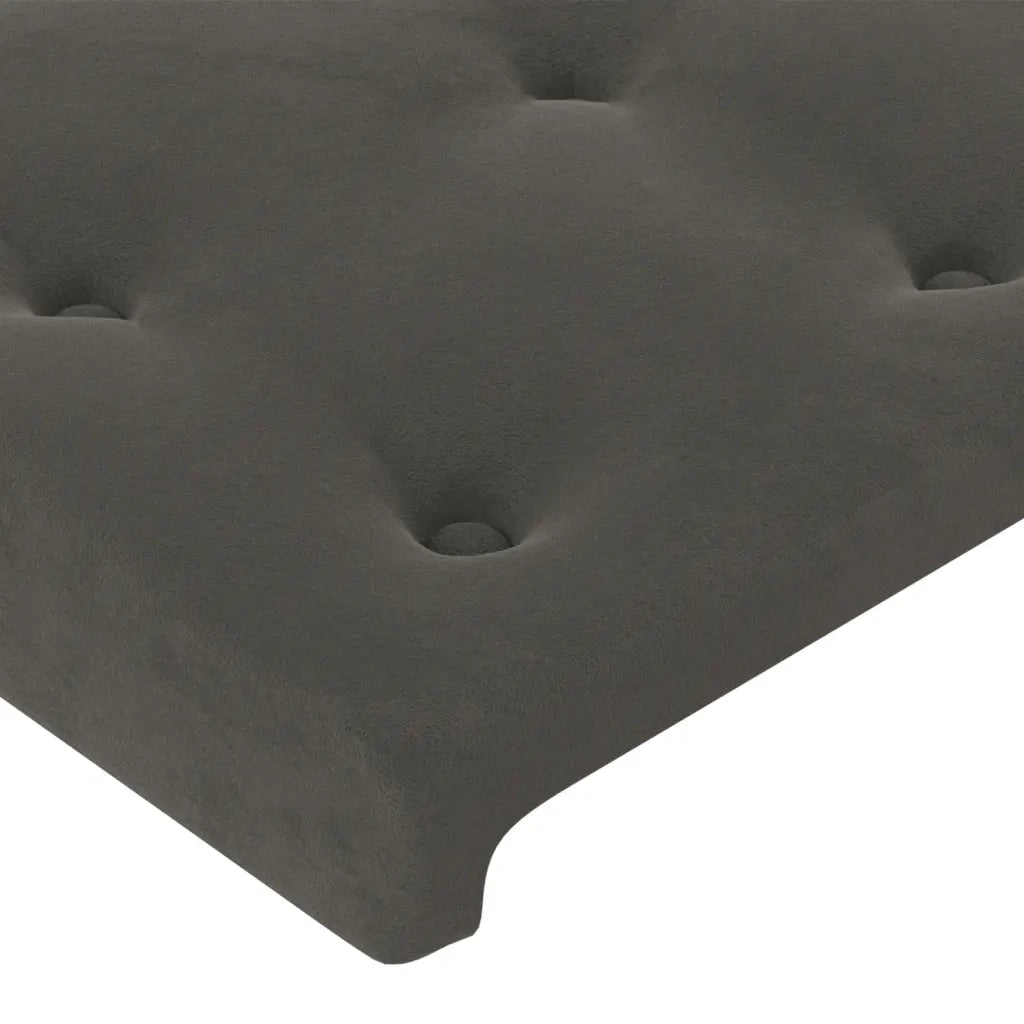 Giroletto senza Materasso Grigio Scuro 90x190 cm Velluto 3125972
