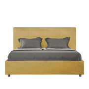 BS COM Letto una piazza e mezza senza rete imbottito 130x210 microfibra ocra