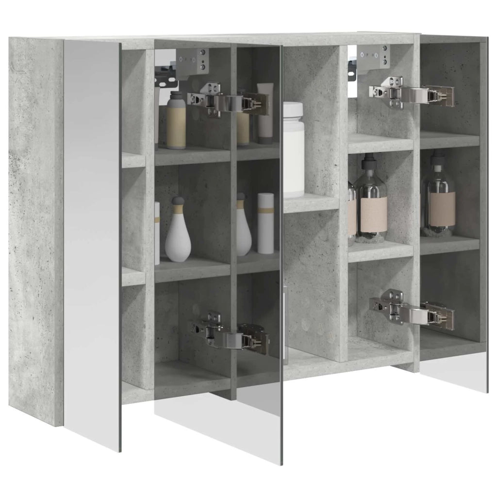 Mobiletto per specchio da bagno Grigio cemento 889074