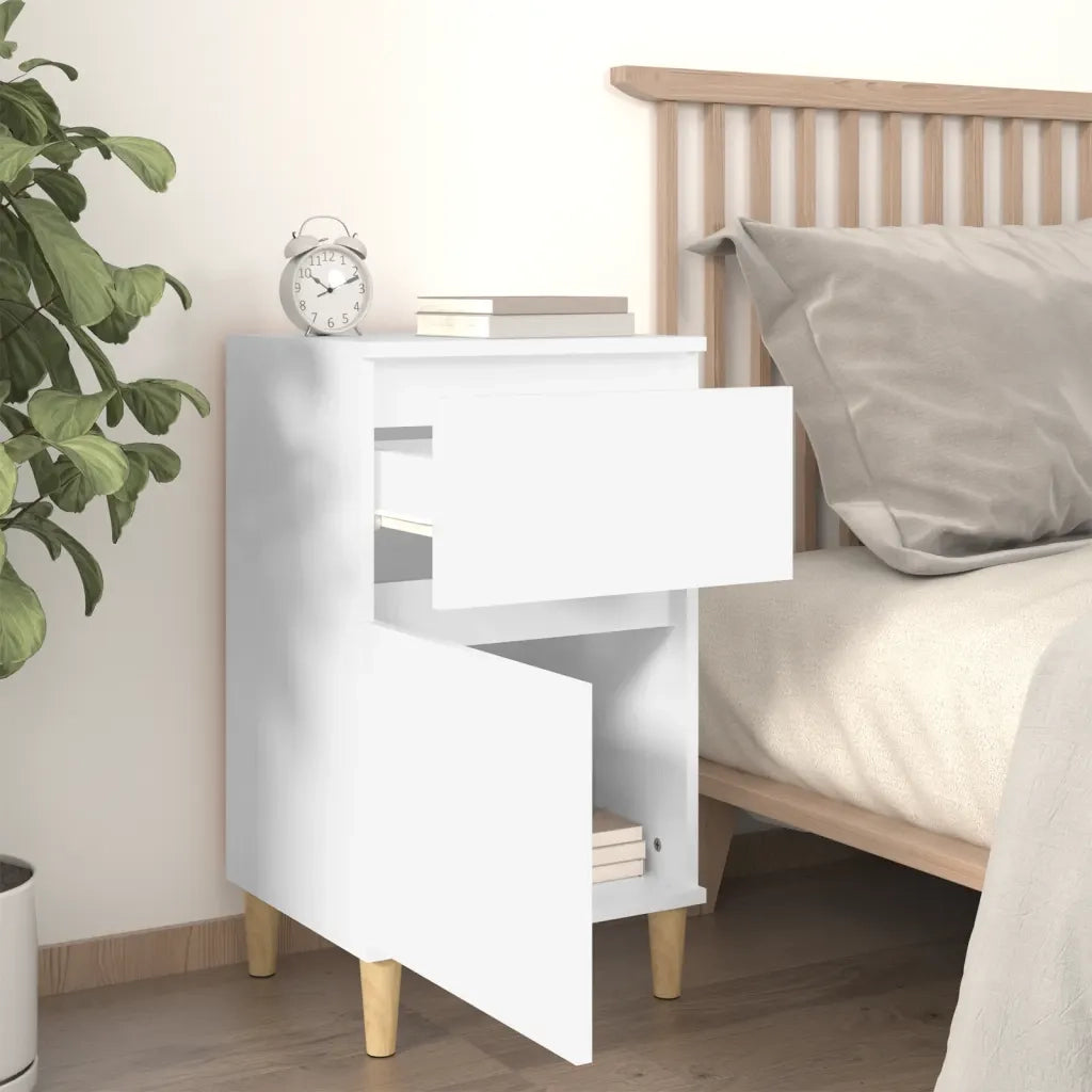 Comodini 2pz Bianchi 40x35x70 cm 819693