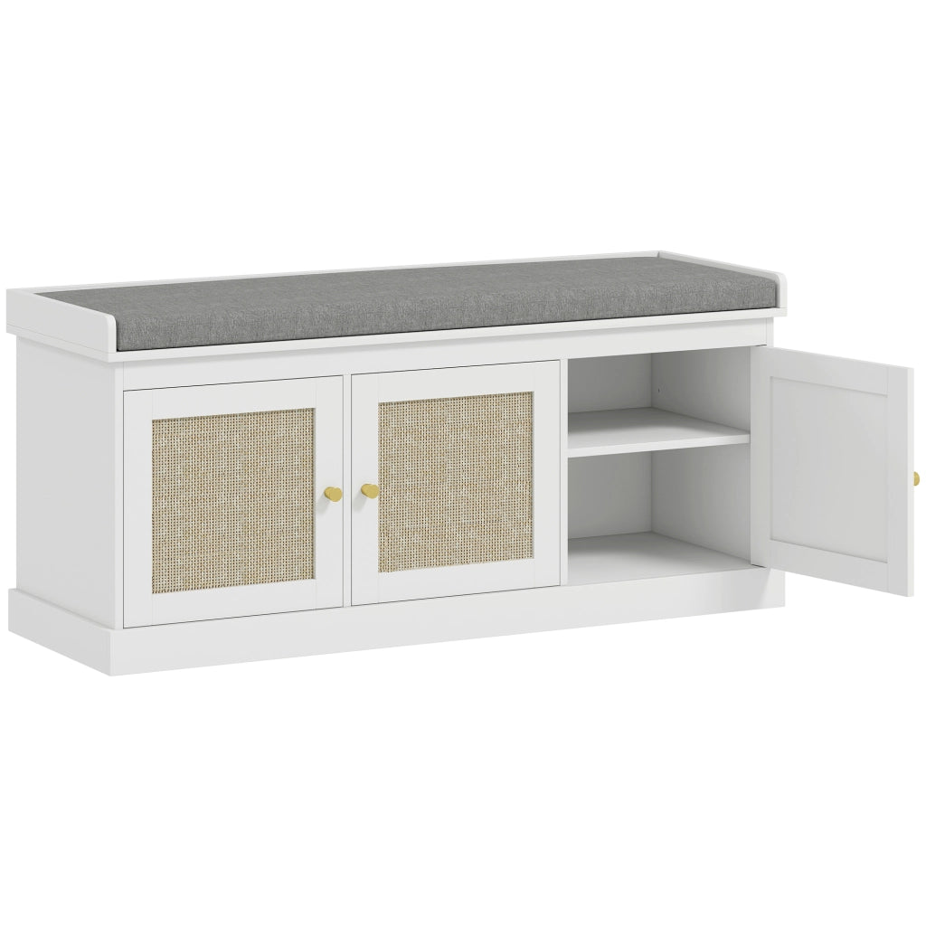 Panca Scarpiera con Cuscino ¨C Minimal ¨C Bianco 105x35x47cm
