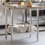 Tavolo Lavoro Cucina con Paraschizzi-Piano di Lavoro Cucina 82,5x55x93cm Acciaio Inox